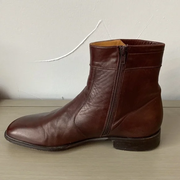 Nordstrom Mens Italian Made Soft Supple Leather Regalo Boots side Zip Size 11 - Picture 9 of 16